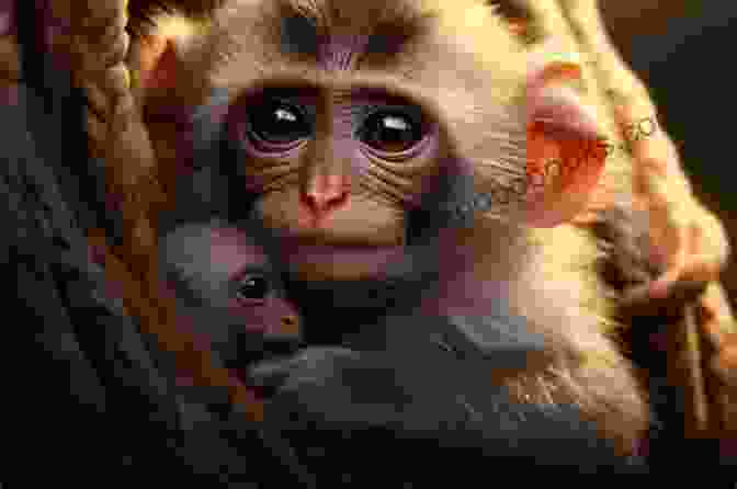 A Mother Monkey Cradles Her Infant In Her Arms, Their Eyes Locked In A Tender Gaze. Love In Infant Monkeys: Stories