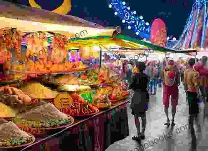 A Vibrant Market Scene In Barcelona, With Vendors Displaying Colorful Produce And Shoppers Browsing The Stalls Barcelona Kaleidoscope Swati Bibikar