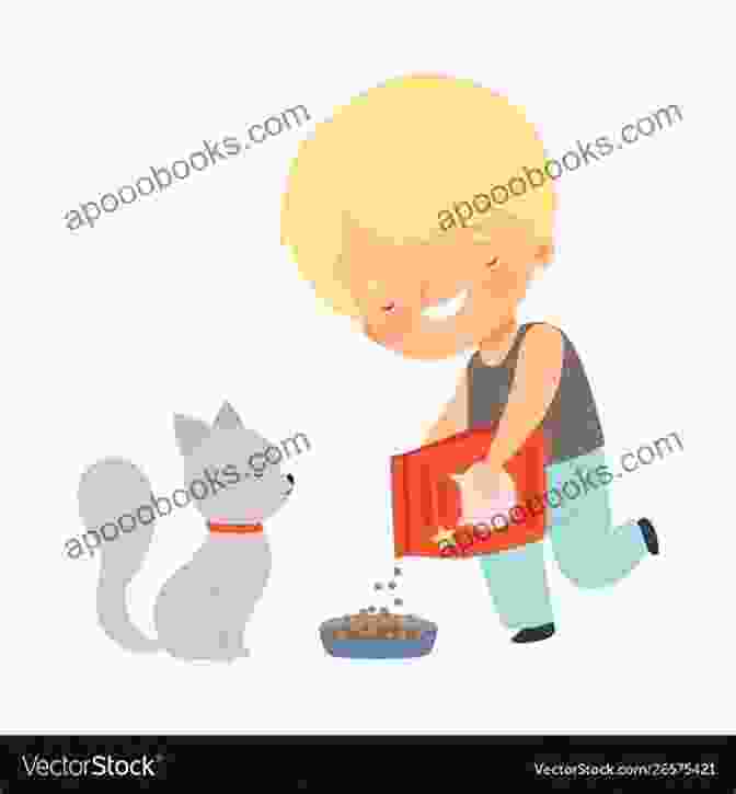 A Young Boy Feeding His Cat How Olly Met His New Family: Children And Their Pets (Book 1)