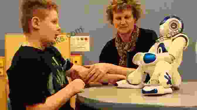 A Young Boy Holding A Robot Companion. Boy Robot Simon Curtis