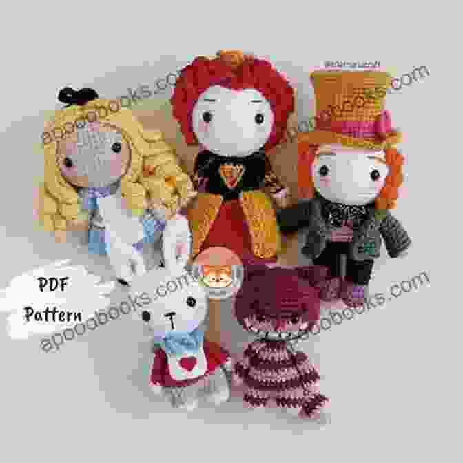 Alice In Wonderland Amigurumi Crochet Patterns: Alice, White Rabbit, Cheshire Cat Alice In Wonderland Amigurumi Crochet Pattern Set Alice White Rabbit Cheshire Cat And Mad Hatter