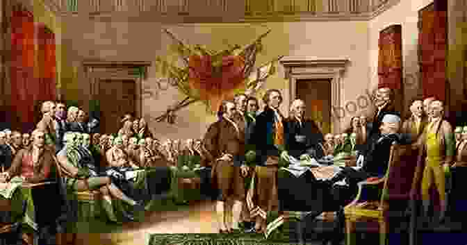 An Antique Painting Depicting The Signing Of The Declaration Of Independence, Symbolizing The Dawn Of American Power. The Revolutionary Years 1775 1789: The Art Of American Power During The Early Republic