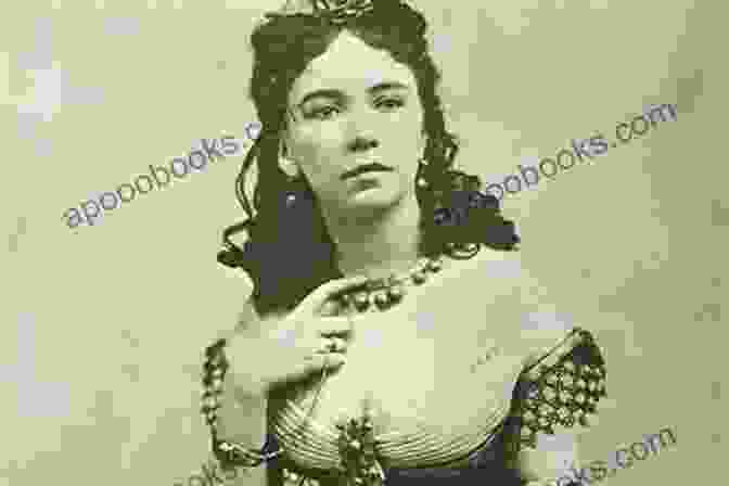 An Elegant Portrait Of Cora Pearl, A Young Woman With Striking Features, Wearing A Low Cut Gown Adorned With Pearls And Lace. Cora Pearl The Grand Courtesan