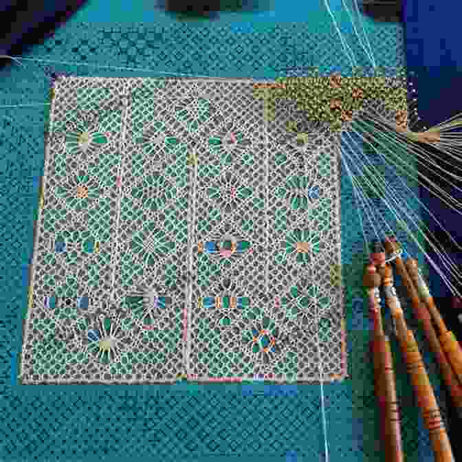 Bobbin Lace Design Featuring Intricate Shading Effects Using Colour In Bobbin Lace