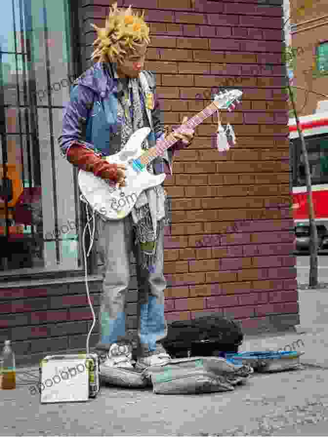 Close Up Of A Street Performer Playing The Guitar Boston Vignettes Bromfield Street William Schemmel