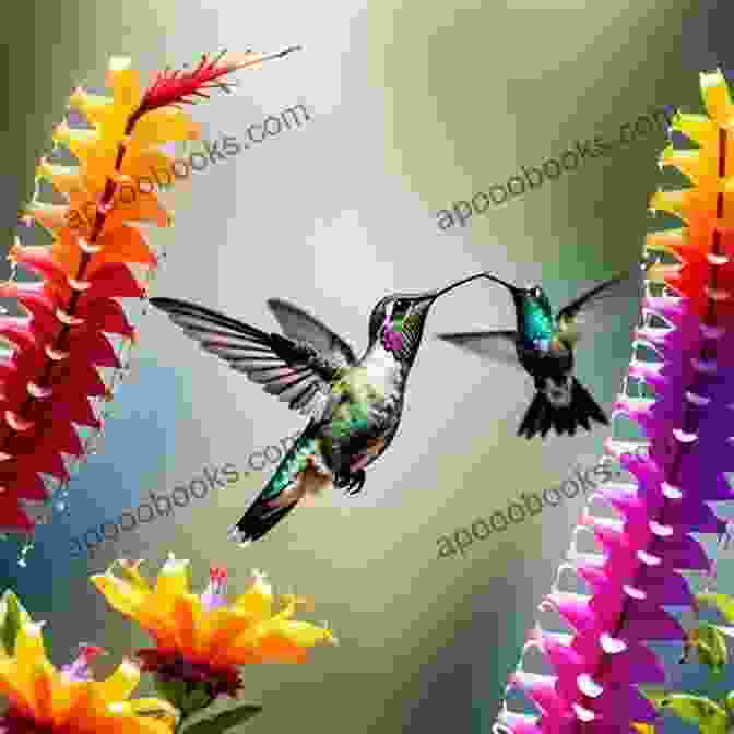 Close Up Of A Vibrant Hummingbird Hovering Amidst A Cluster Of Colorful Flowers Shades Of Nature Sarah Waldock