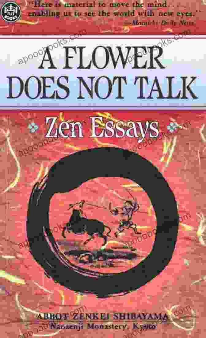 Flower Does Not Talk Zen Essays Book Cover Featuring A Delicate Flower On A Tranquil Lake Flower Does Not Talk: Zen Essays