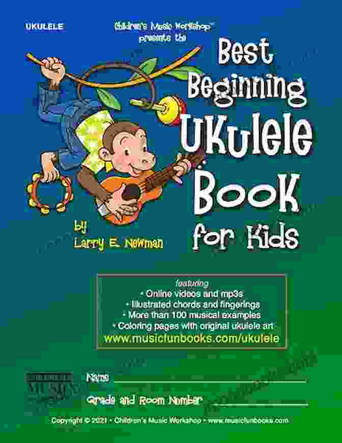 Just For Fun Children Songs For Ukulele Book Cover, Featuring A Child Playing The Ukulele And Smiling Just For Fun Children S Songs For Ukulele: 59 Children S Classics