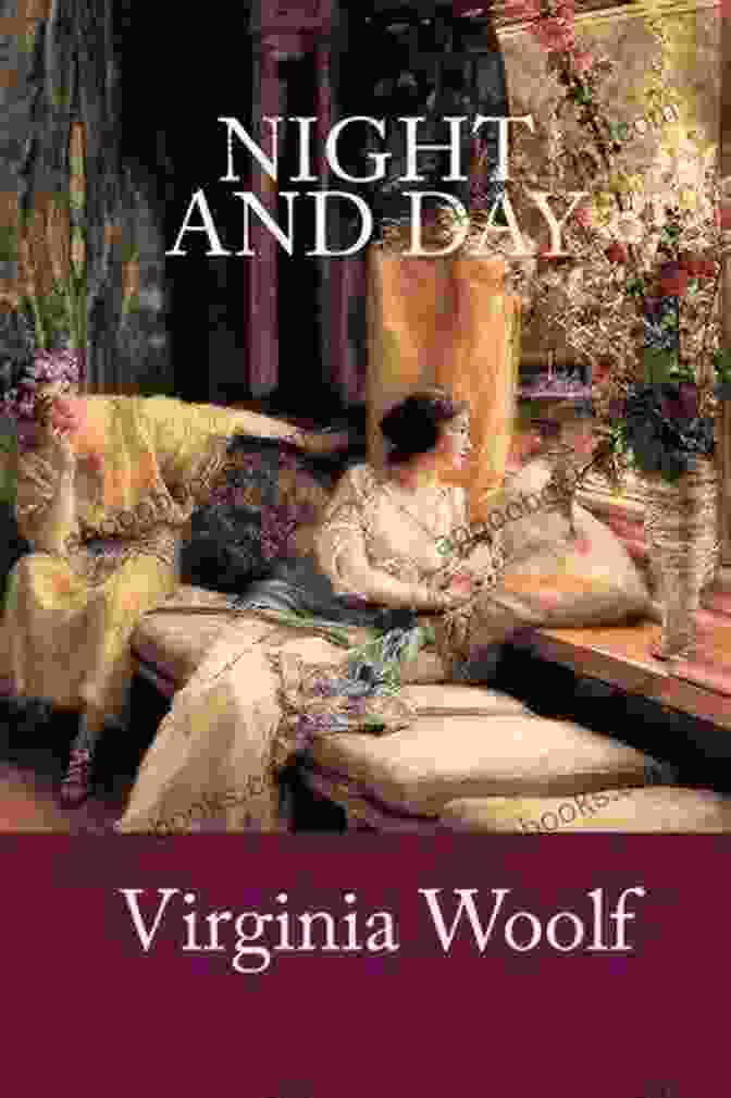 Night And Day Book Cover By Virginia Woolf, Featuring A Night Sky With Stars And A Day Sky With Clouds Night And Day Virginia Woolf