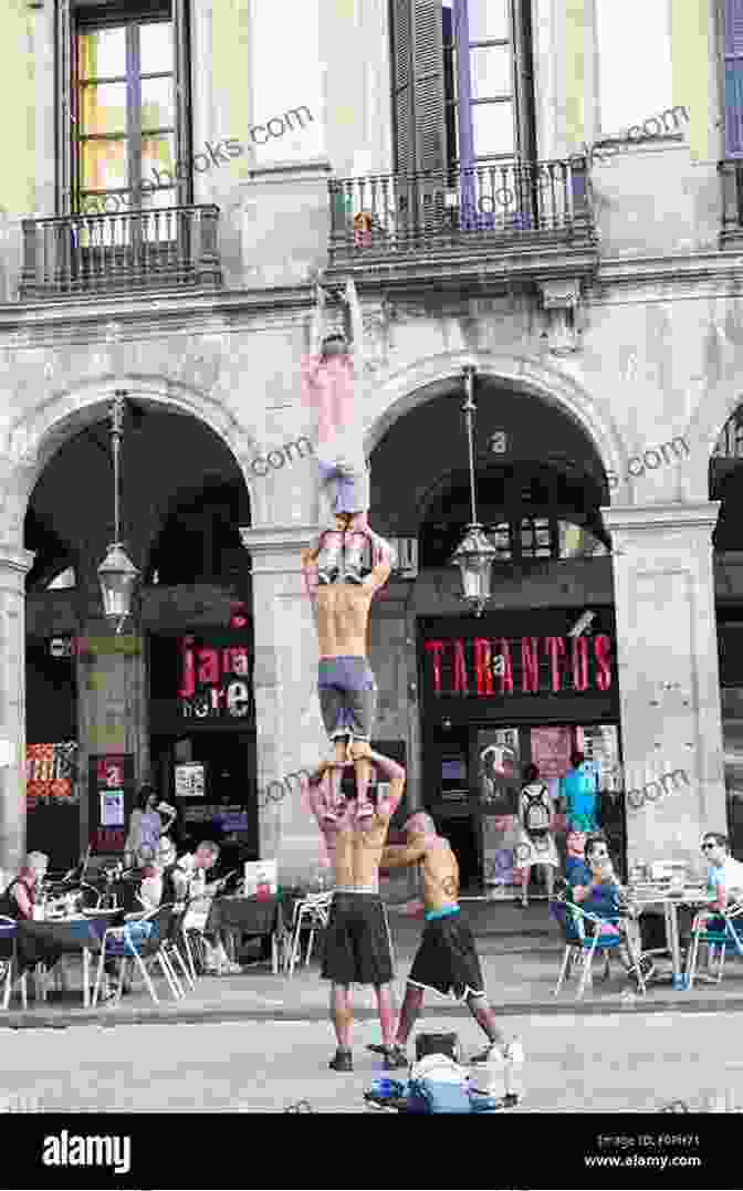 Street Performers Entertain A Crowd In Barcelona, Their Vibrant Costumes And Energetic Dancing Adding To The Lively Atmosphere Barcelona Kaleidoscope Swati Bibikar