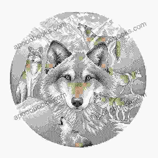 The Completed Wolf Cross Stitch Pattern Adorns A Cozy Living Room, Adding A Touch Of Rustic Elegance To The Space. Wolf Cross Stitch Pattern Vijay Hare