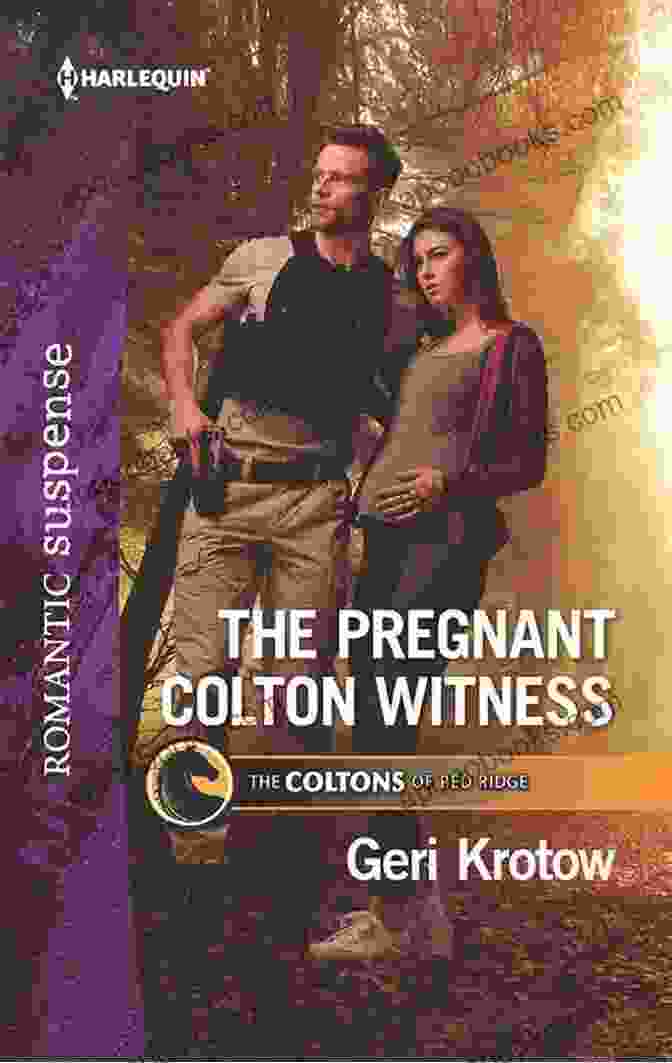 The Pregnant Colton Witness Book Cover Featuring A Pregnant Woman In A Red Dress Standing In A Field Of Wildflowers The Pregnant Colton Witness (The Coltons Of Red Ridge 10)
