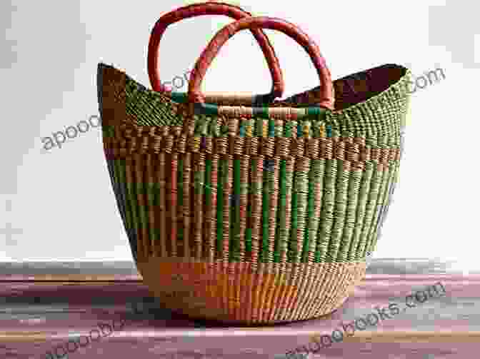 Woven Market Basket With Leather Handles And Colorful Tassels How To Make Baskets Sayjai Thawornsupacharoen